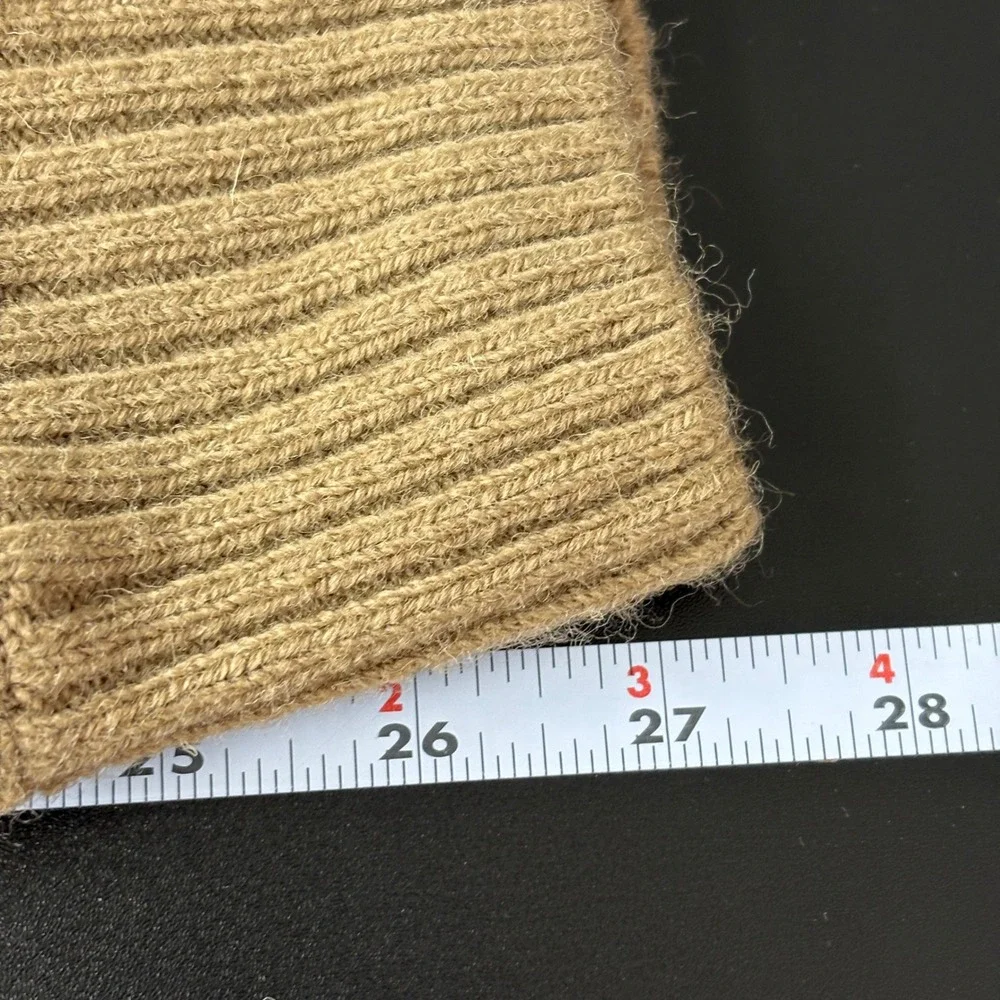 Duluth Trading Mens Full Zip Sweater XL Brown Shetland Wool Lined Ribbed Knit
